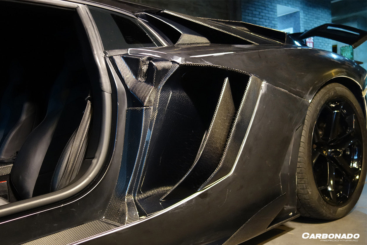 2011-2016 Lamborghini Aventador LP700 Coupe BKSS Style Carbon Fiber Quarter Panel Fender Vents