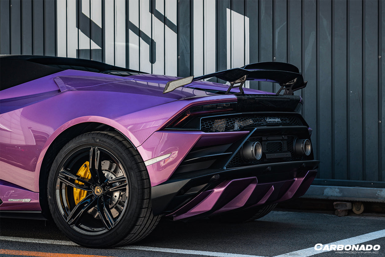 2015-2025 Lamborghini Huracan LP610 & LP580 & EVO & Tecnica MD Style Carbon Fiber Trunk Spoiler Wing with Base