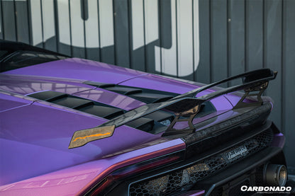 2015-2025 Lamborghini Huracan LP610 & LP580 & EVO & Tecnica MD Style Carbon Fiber Trunk Spoiler Wing with Base