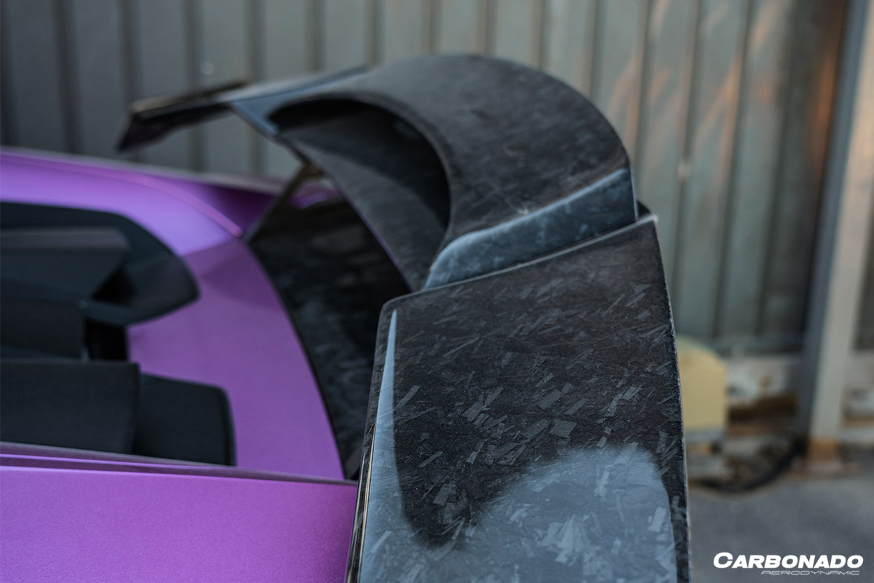 2015-2025 Lamborghini Huracan LP610 & LP580 & EVO & Tecnica MD Style Carbon Fiber Trunk Spoiler Wing with Base