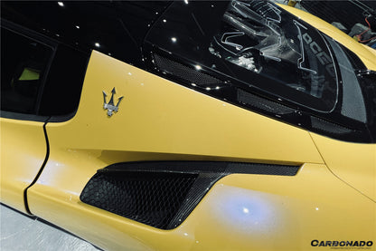 2020-UP Maserati MC20 NVT Style Dry Carbon Fiber Quarter Panel Side Vent Scoops