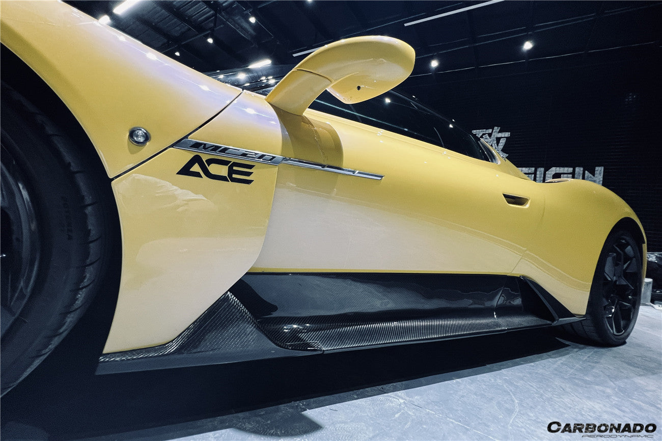 2020-UP Maserati MC20 OE Dry Carbon Fiber Side Skirts