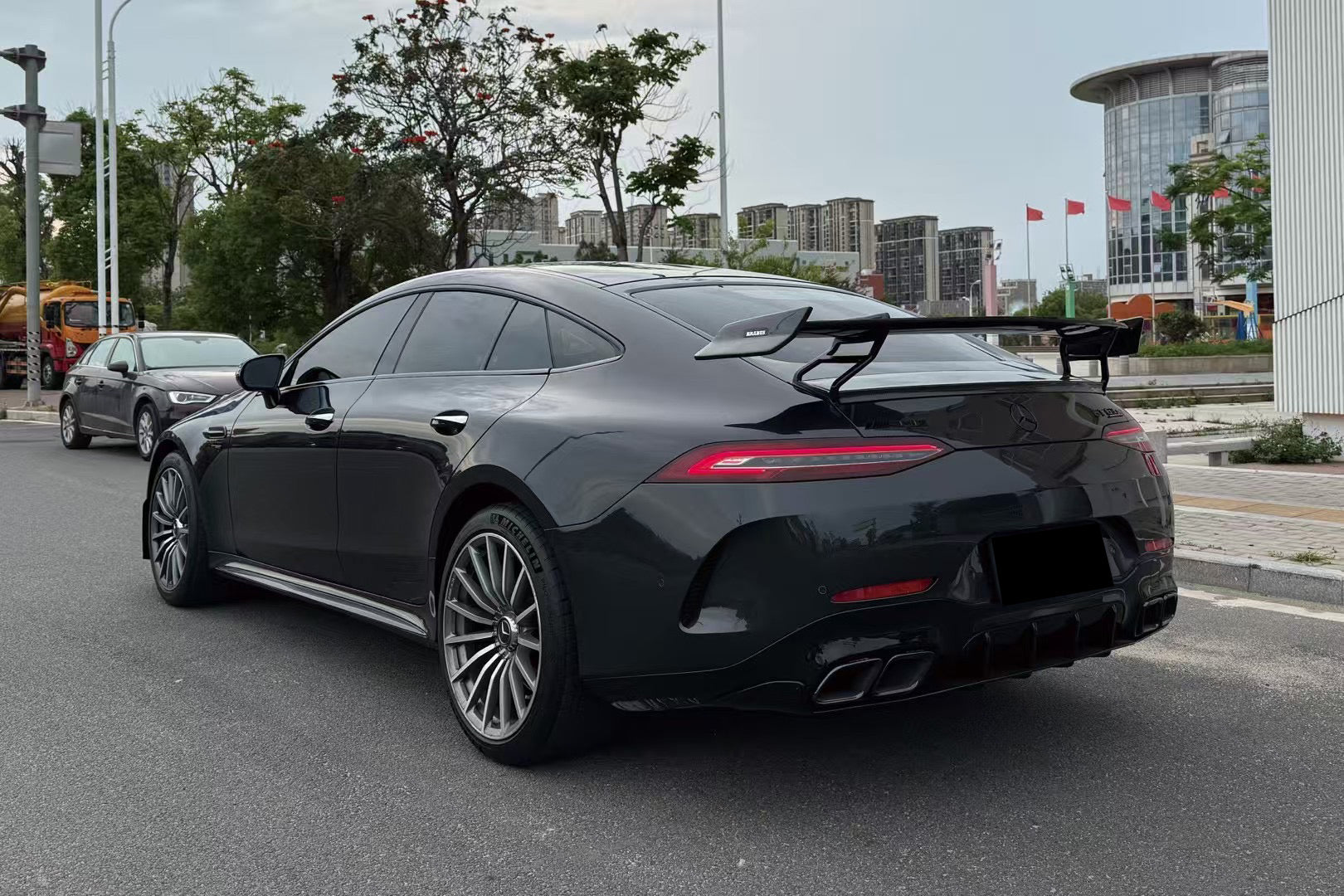 2019-2025 Mercedes Benz AMG GT53 GT50 GT43 4Door Coupe X290 Convert GT63 Style Rear Bumper - Carbonado