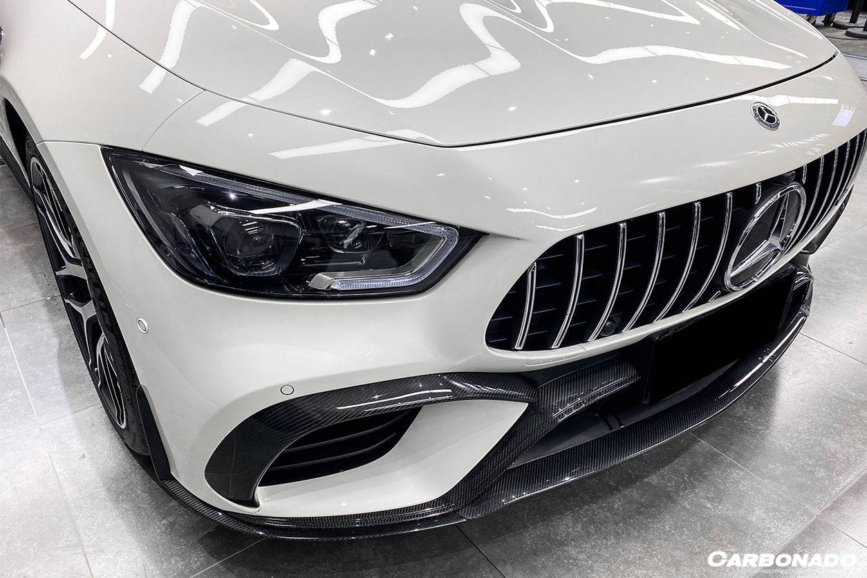 2019-2023 Mercedes Benz AMG GT63/S 4Door Coupe X290 OEM Style Carbon Fiber Front Canards - Carbonado Aero