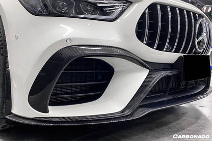 2019-2023 Mercedes Benz AMG GT63/S 4Door Coupe X290 OEM Style Carbon Fiber Front Canards - Carbonado Aero