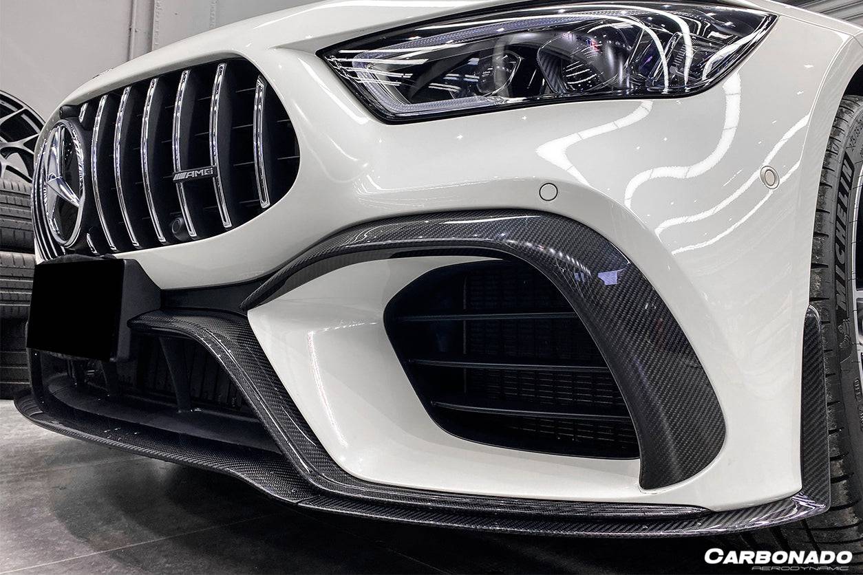 2019-2023 Mercedes Benz AMG GT63/S 4Door Coupe X290 OEM Style Carbon Fiber Front Canards - Carbonado Aero