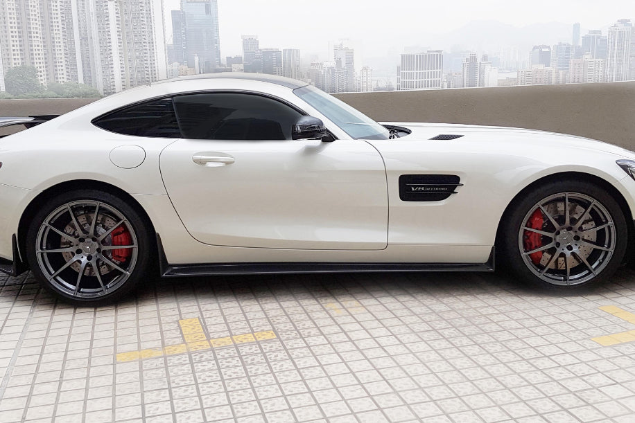 2015-2020 Mercedes Benz AMG GT GTS GTC RZS Style Carbon Fiber Side Skirts Extension
