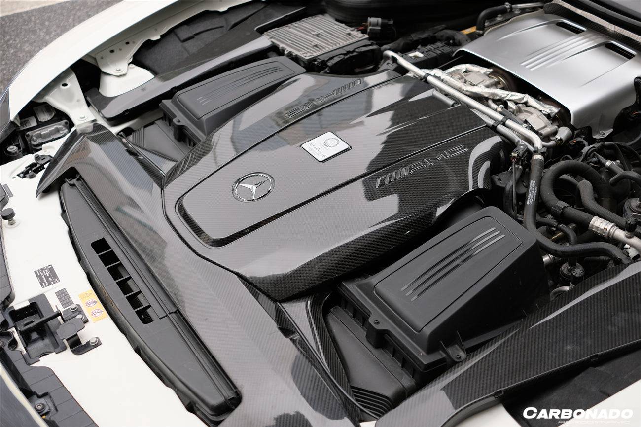 2015-2020 Mercedes Benz AMG GT/GTS Autoclave Carbon Fiber Radiator Cover Repalcement - Carbonado Aero