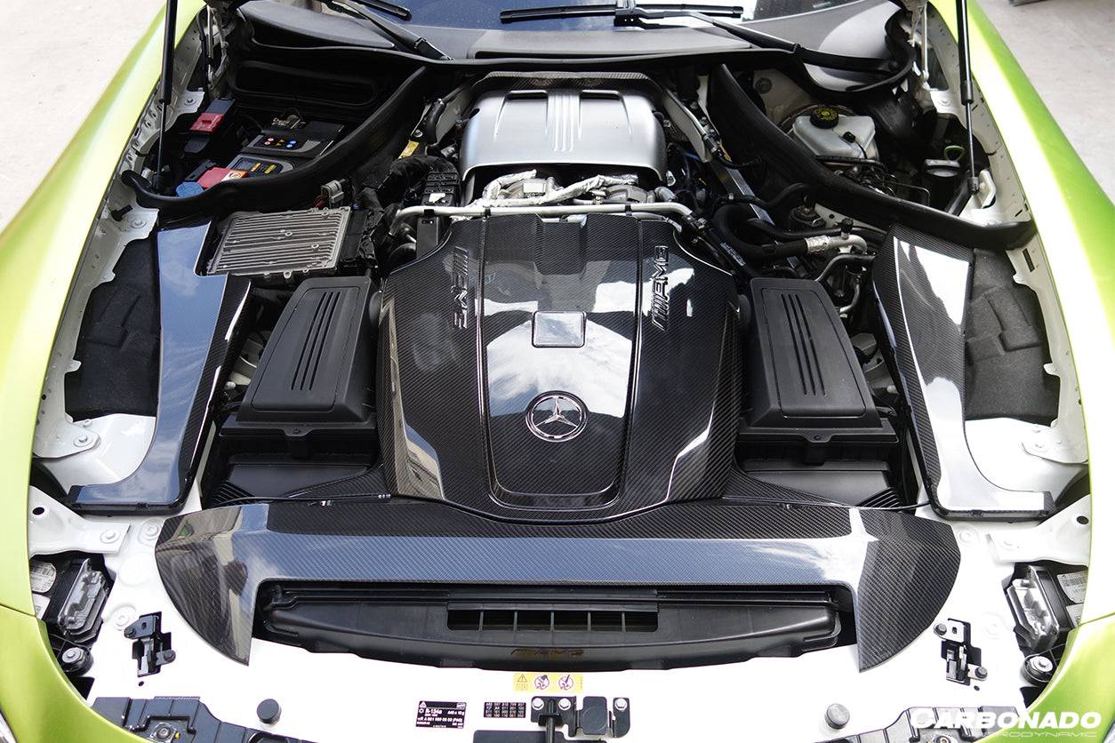 2015-2020 Mercedes Benz AMG GT/GTS Autoclave Carbon Fiber Radiator Cover Repalcement - Carbonado Aero