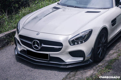 2015-2017 Mercedes Benz AMG GT/GTS RZS Style Carbon Fiber front bumper Canards - Carbonado Aero