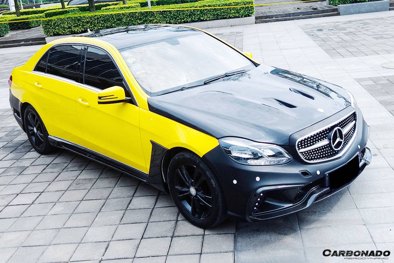 2014-2016 Mercedes Benz E Class W212 WD Style Side Skirts - Carbonado