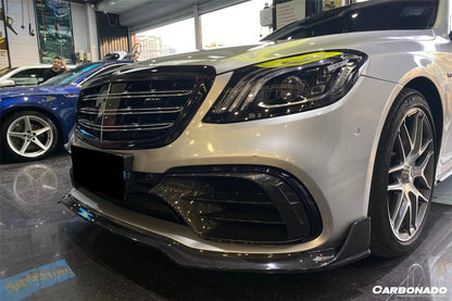 2017-2020 Mercedes Benz S63 AMG W222.2 Sedan MSY Style Carbon Fiber Front Bumper Vents - Carbonado Aero