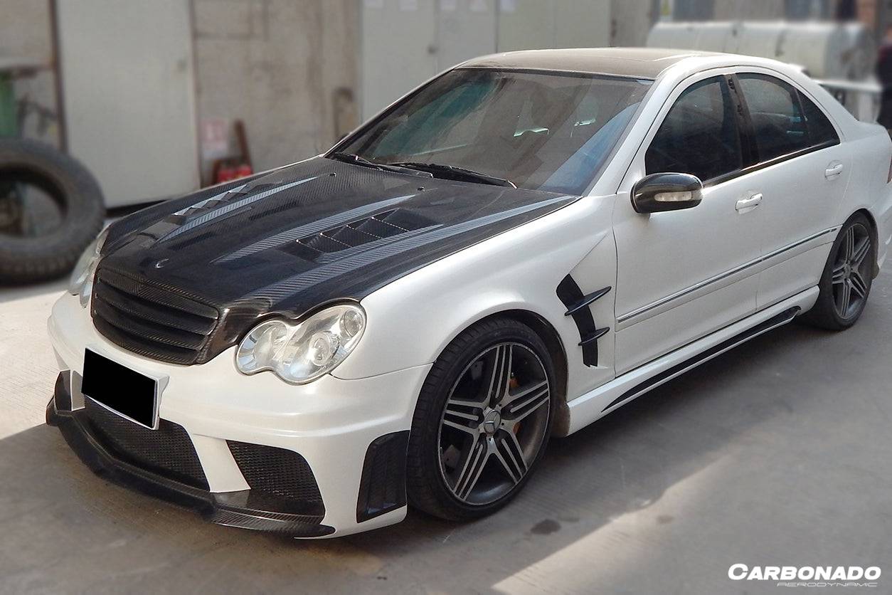 2001-2007 Mercedes Benz W203 C Class WI Style Side Skirts - Carbonado Aero