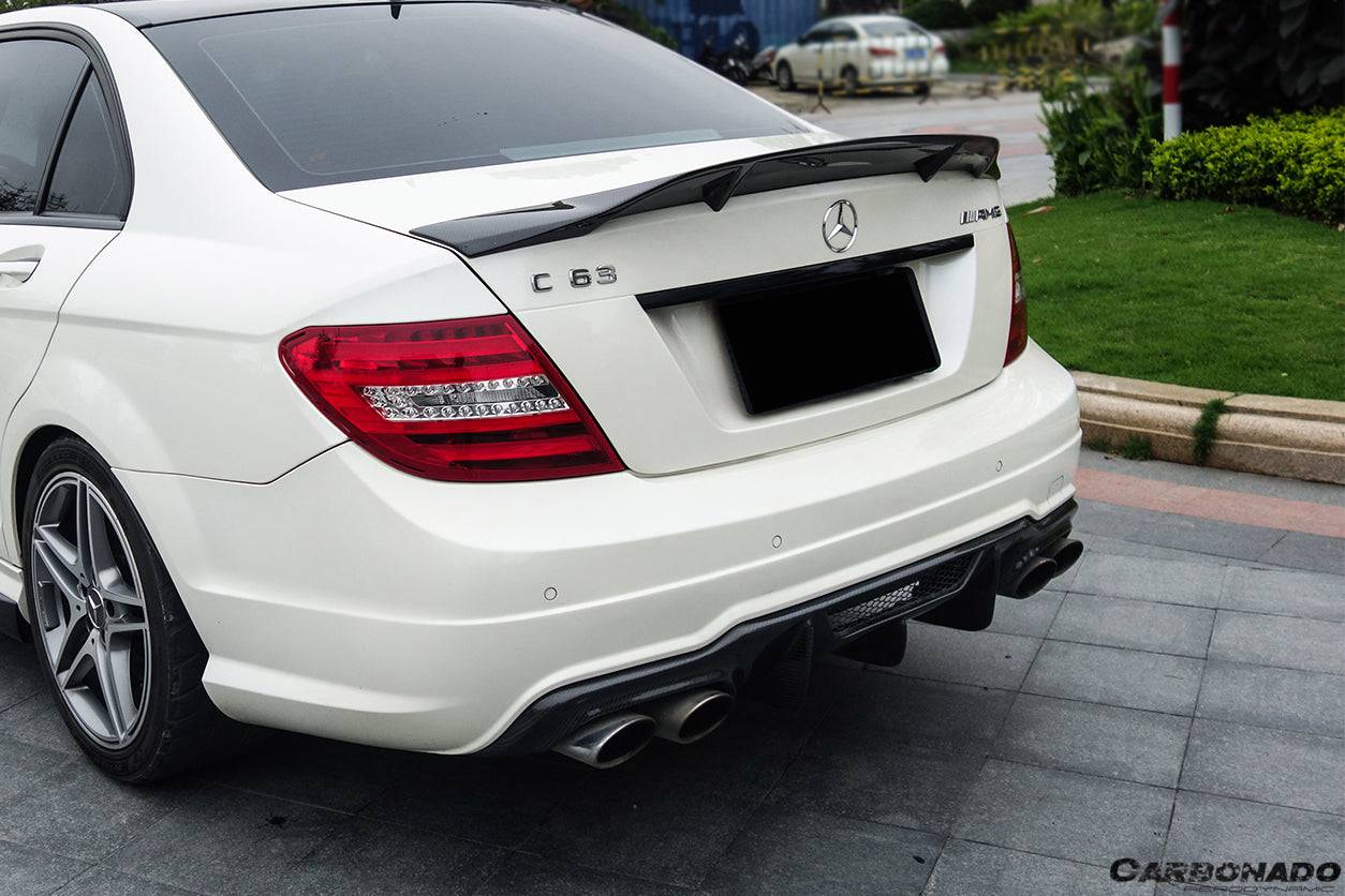 2012-2014 Mercedes Benz W204 C63 AMG Sedan VS Style Carbon Fiber Rear Lip - Carbonado Aero