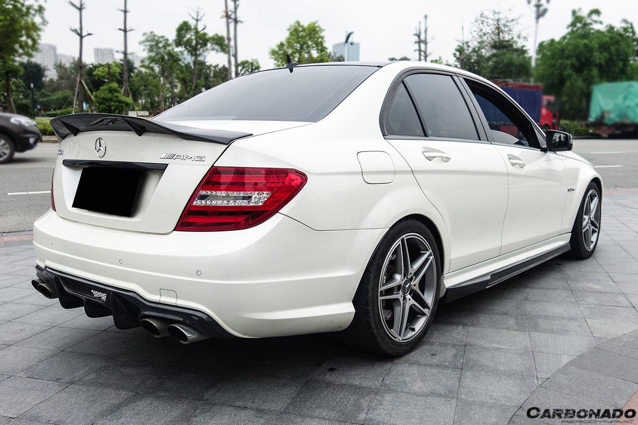 2012-2014 Mercedes Benz W204 C63 AMG Sedan VS Style Carbon Fiber Rear Lip - Carbonado Aero