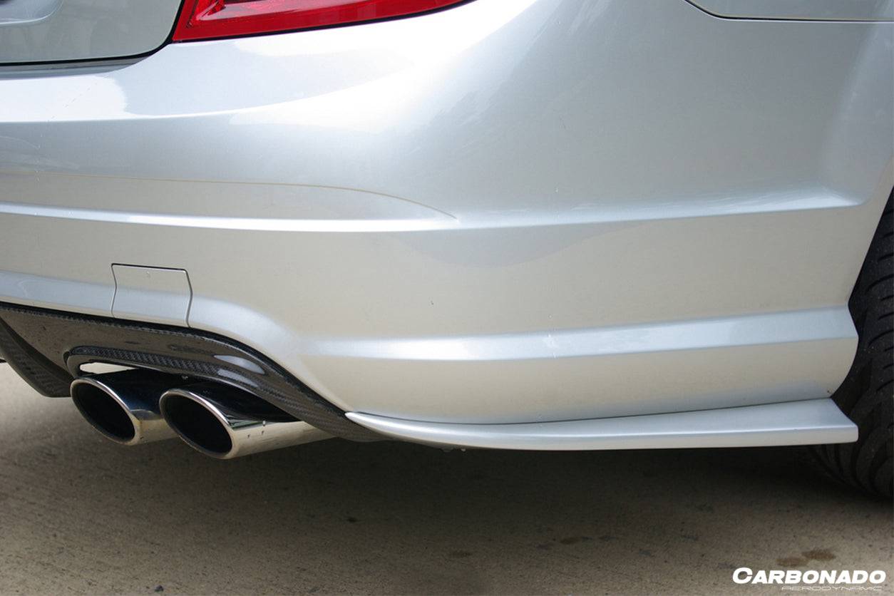2012-2014 Mercedes Benz W204 C63 AMG RZS Style Carbon Fiber Rear Bumper Caps - Carbonado Aero