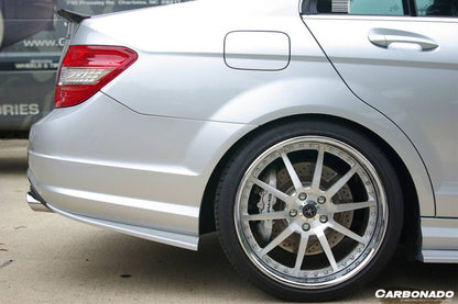 2012-2014 Mercedes Benz W204 C63 AMG RZS Style Carbon Fiber Rear Bumper Caps - Carbonado Aero