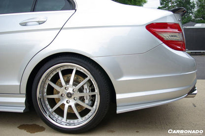 2012-2014 Mercedes Benz W204 C63 AMG RZS Style Carbon Fiber Rear Bumper Caps - Carbonado Aero