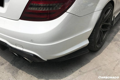 2012-2014 Mercedes Benz W204 C63 AMG RZS Style Carbon Fiber Rear Bumper Caps - Carbonado Aero