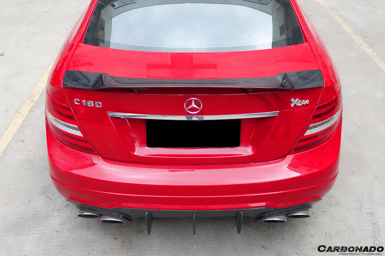 Mercedes Benz W204 C Class   C63 AMG Coupe RT Style Carbon Fiber Trunk Spoiler