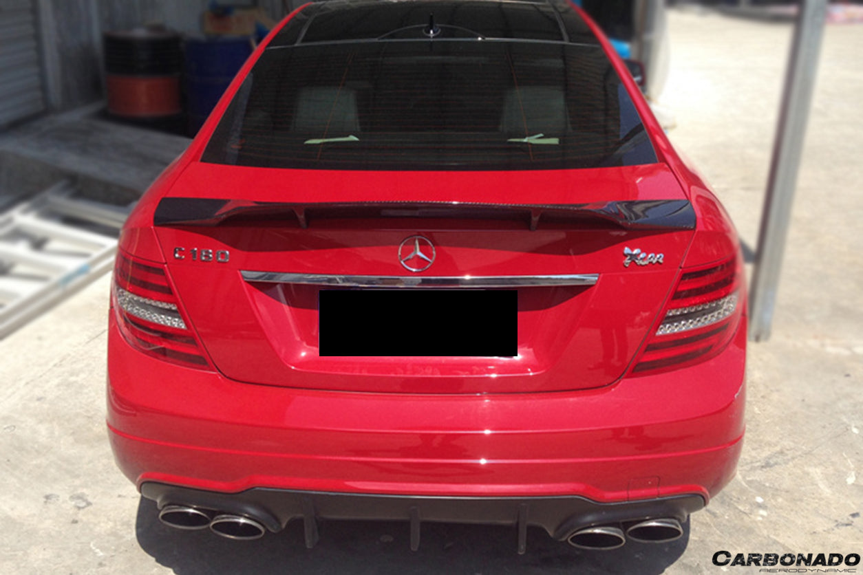 Mercedes Benz W204 C Class/ C63 AMG Coupe RT Style Carbon Fiber Trunk Spoiler - Carbonado Aero