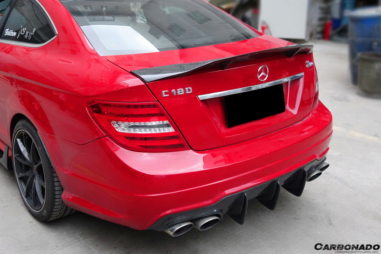 Mercedes Benz W204 C Class/ C63 AMG Coupe RT Style Carbon Fiber Trunk Spoiler - Carbonado Aero