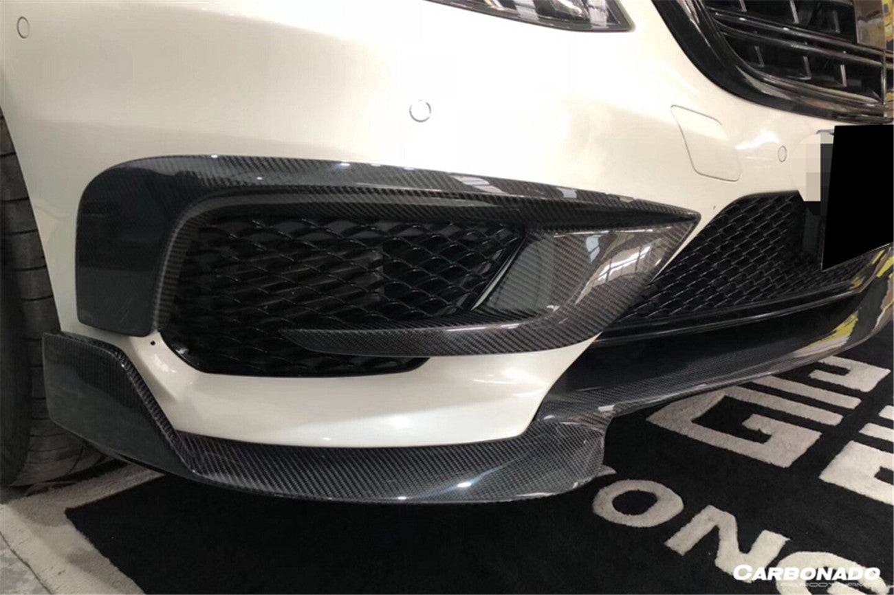 2014-2017 Mercedes Benz W222.1 S63 AMG BRS Style Carbon Fiber Front Bumper Air Vents - Carbonado Aero