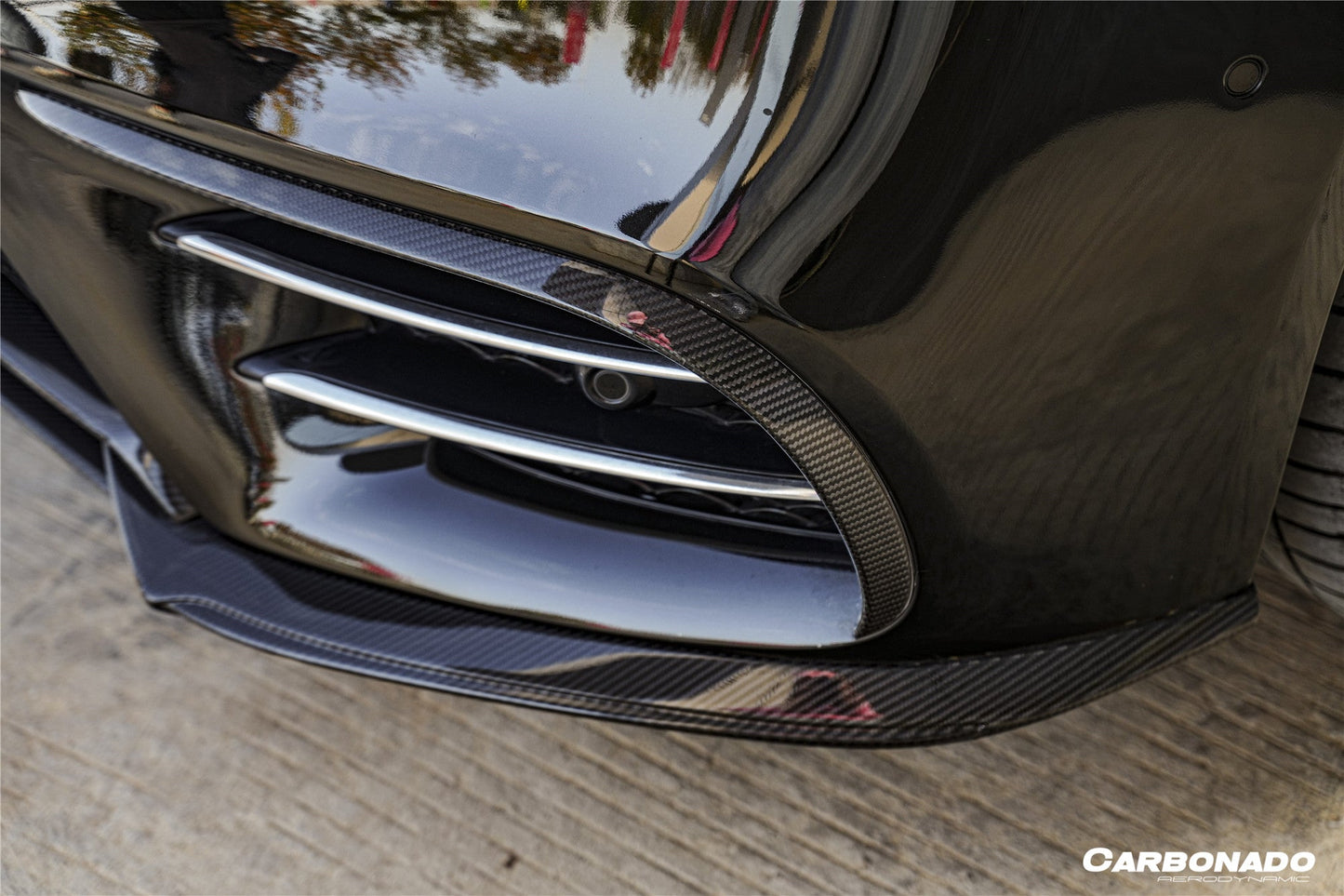 2018-2020 Mercedes Benz W222 Facelift Sedan IA Style Front Bumper Canards | Fits S450, S560 AMG
