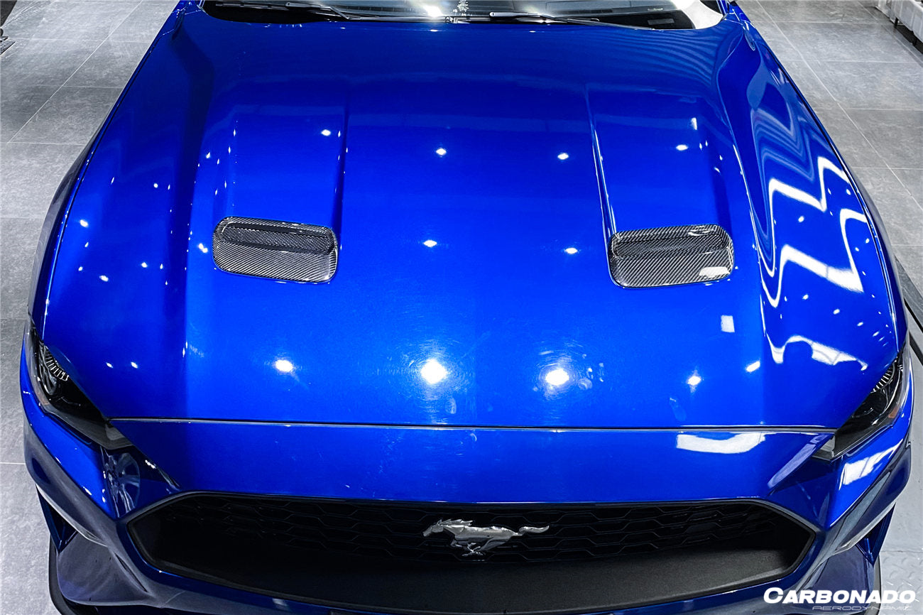 2018-2023 Ford Mustang Carbon Fiber Hood Vents