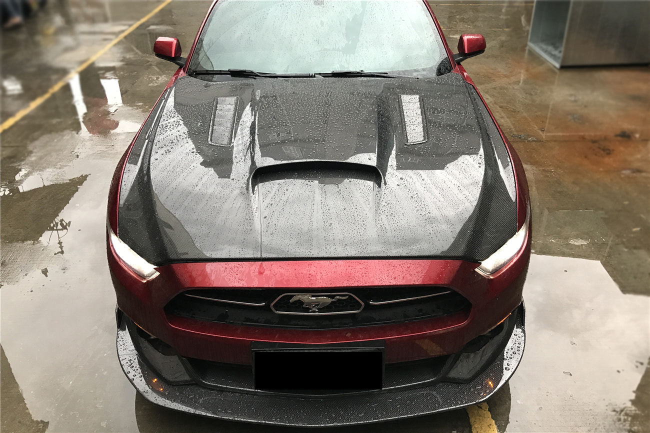 2015-2017 Ford Mustang  GT & V6 TRU Style Carbon Fiber Hood