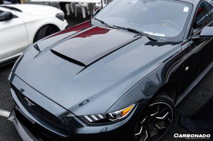 2015-2017 Ford Mustang RSH Style Hood Scoop Cover - Carbonado