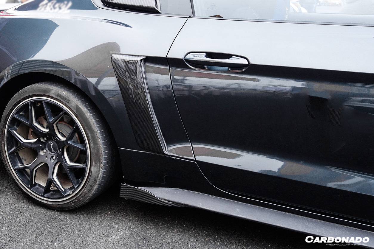 2015-2023 Ford Mustang Rsh Style Quarter Panel Side Scoops - Carbonado