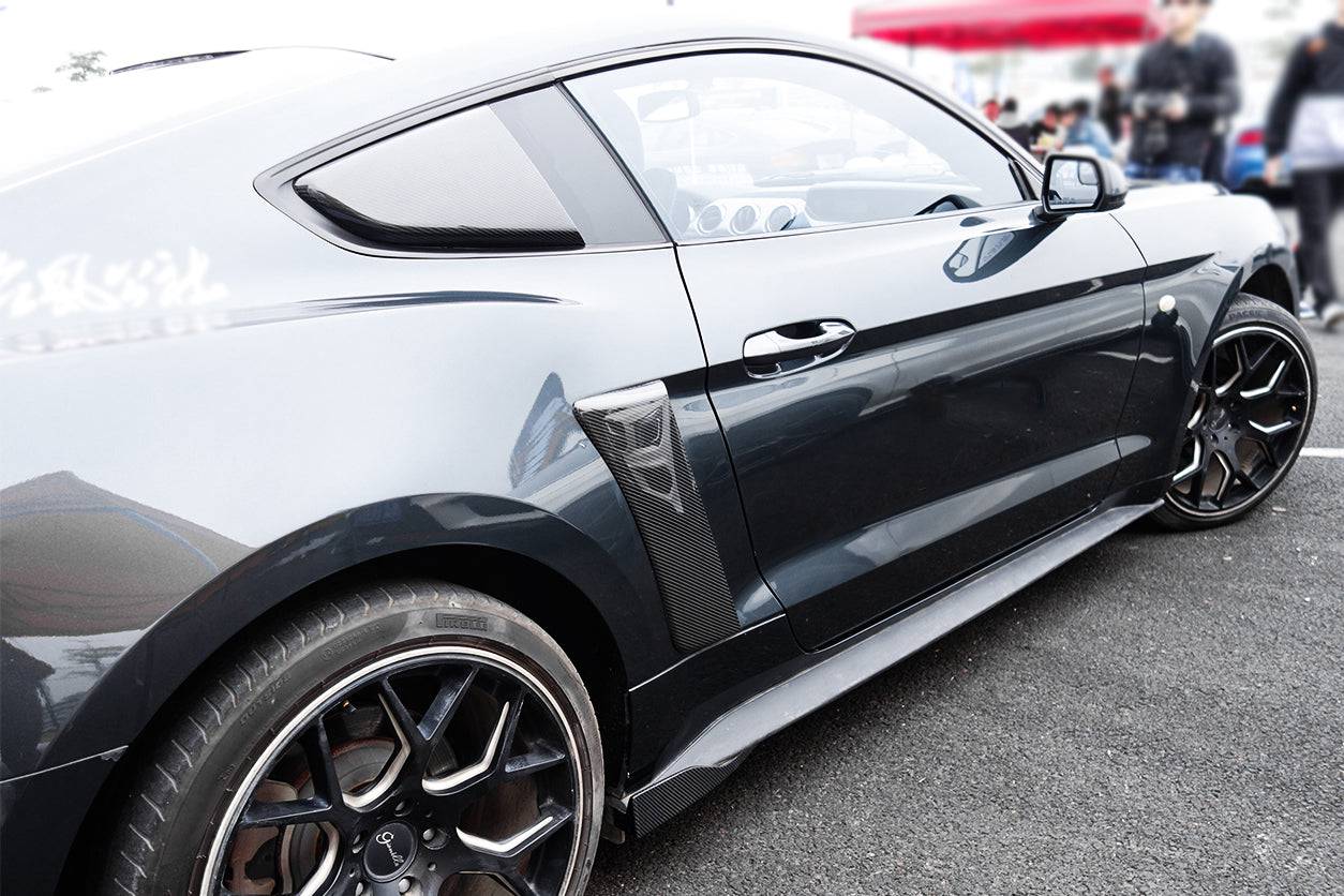 2015-2023 Ford Mustang Rsh Style Quarter Window Scoops - Carbonado