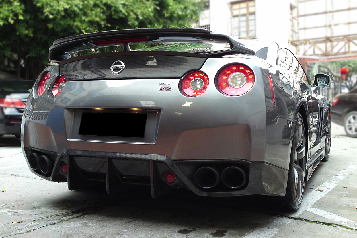 2008-2011 Nissan GTR R35 CBA BSE Style Carbon Fiber Rear Diffuser Lip - Carbonado