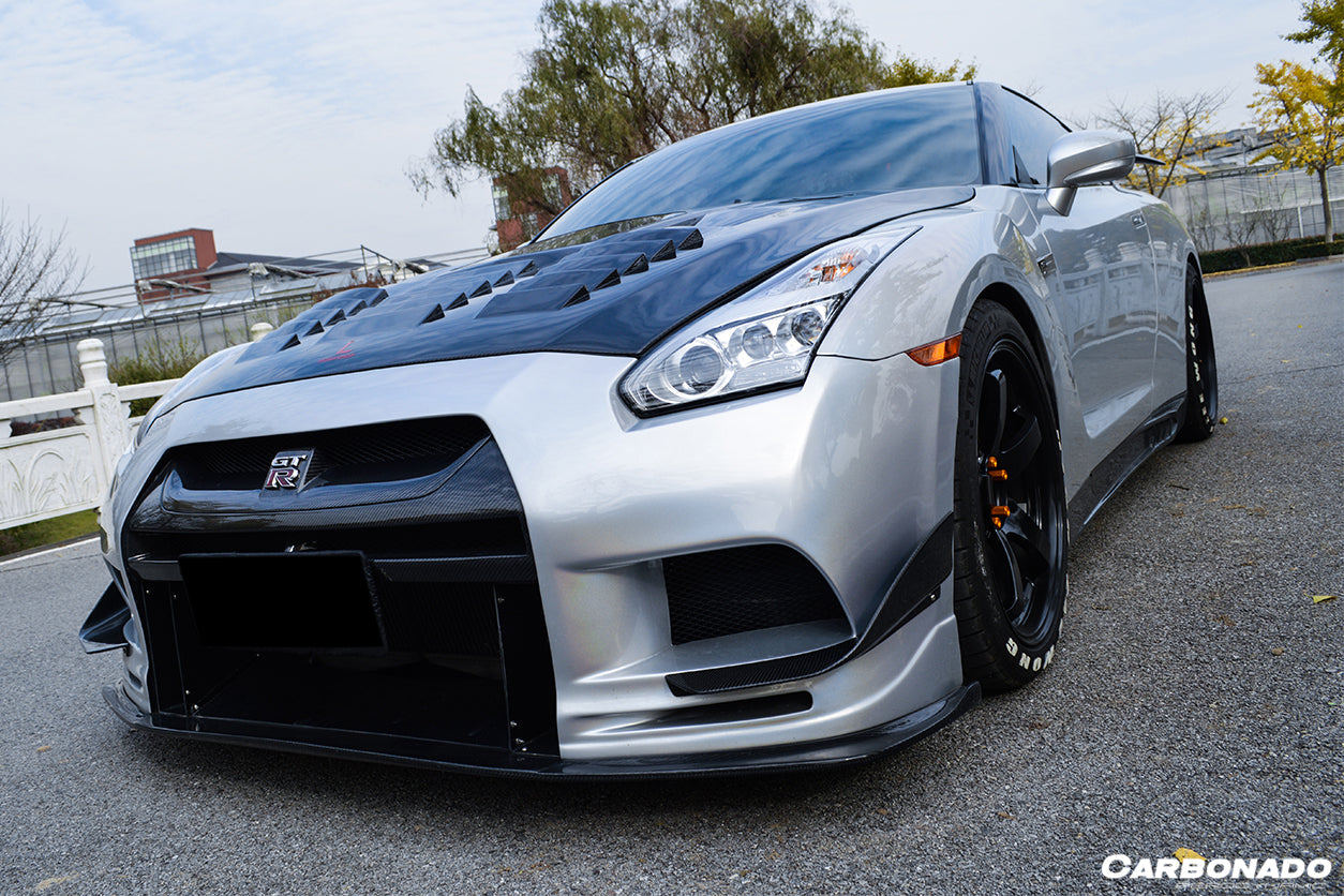2008-2022 Nissan GTR R35 CBA DBA TPR Style Partial Carbon Fiber Front Bumper