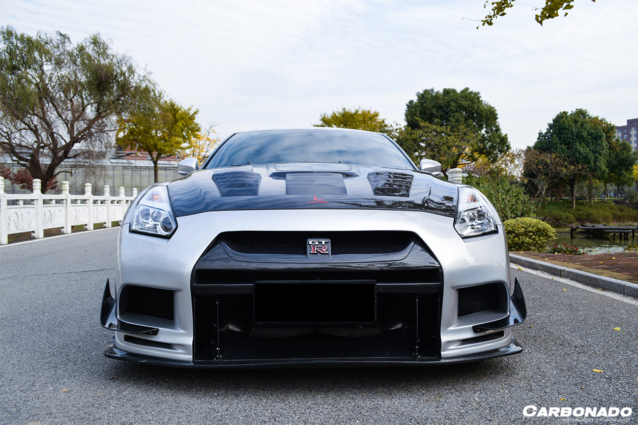 2008-2022 Nissan GTR R35 CBA DBA TPR Style Partial Carbon Fiber Front Bumper