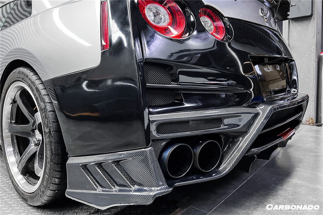 2008-2022 Nissan GTR R35 CBA & DBA & EBA TS Style Rear Bumper with Diffuser Undertray & Fins
