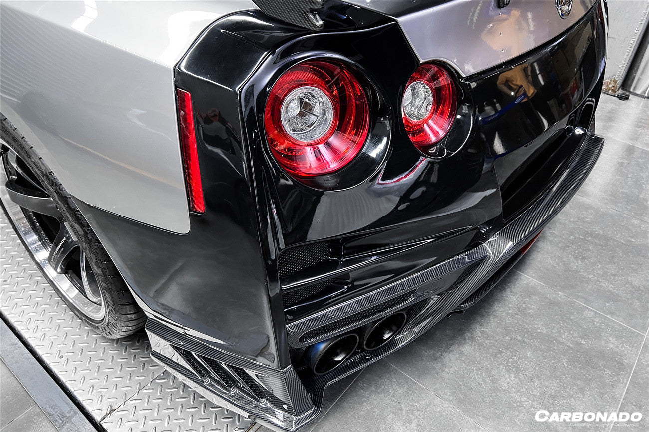 2008-2022 Nissan GTR R35 CBA & DBA & EBA TS Style Rear Bumper with Diffuser Undertray & Fins
