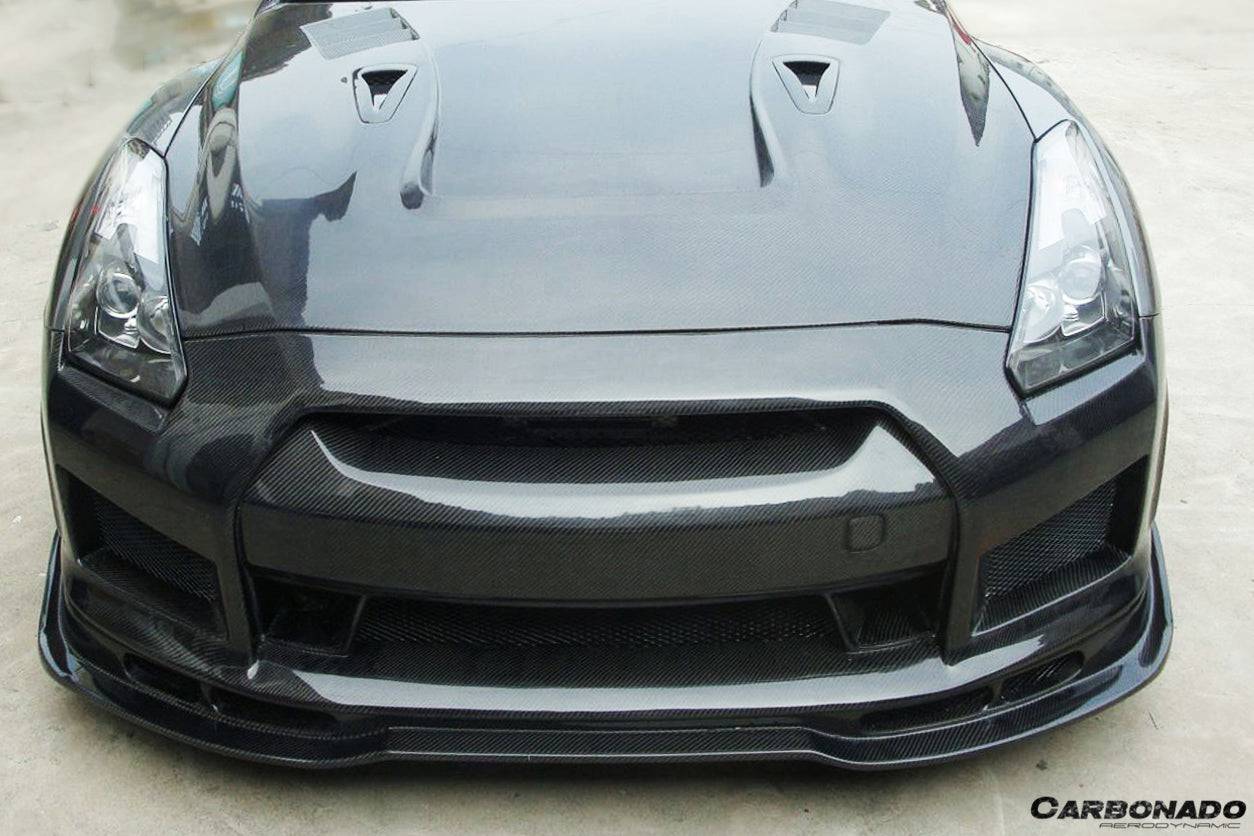 2008-2016 Nissan GTR R35 CBA/DBA BSE2 Style Front Bumper w/LED - Carbonado Aero