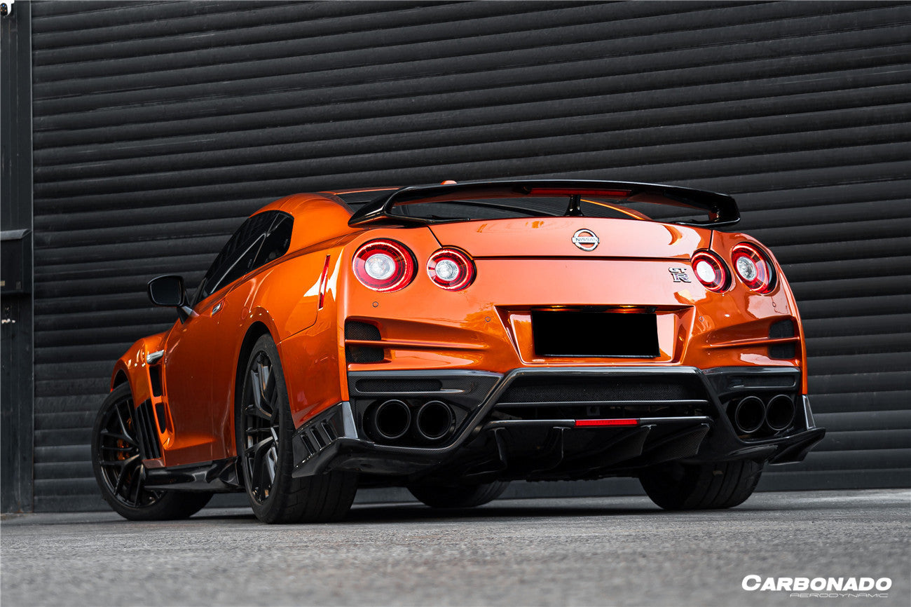 2008-2022 Nissan GTR R35 CBA & DBA & EBA TS Style Rear Bumper With Diffuser - Carbonado