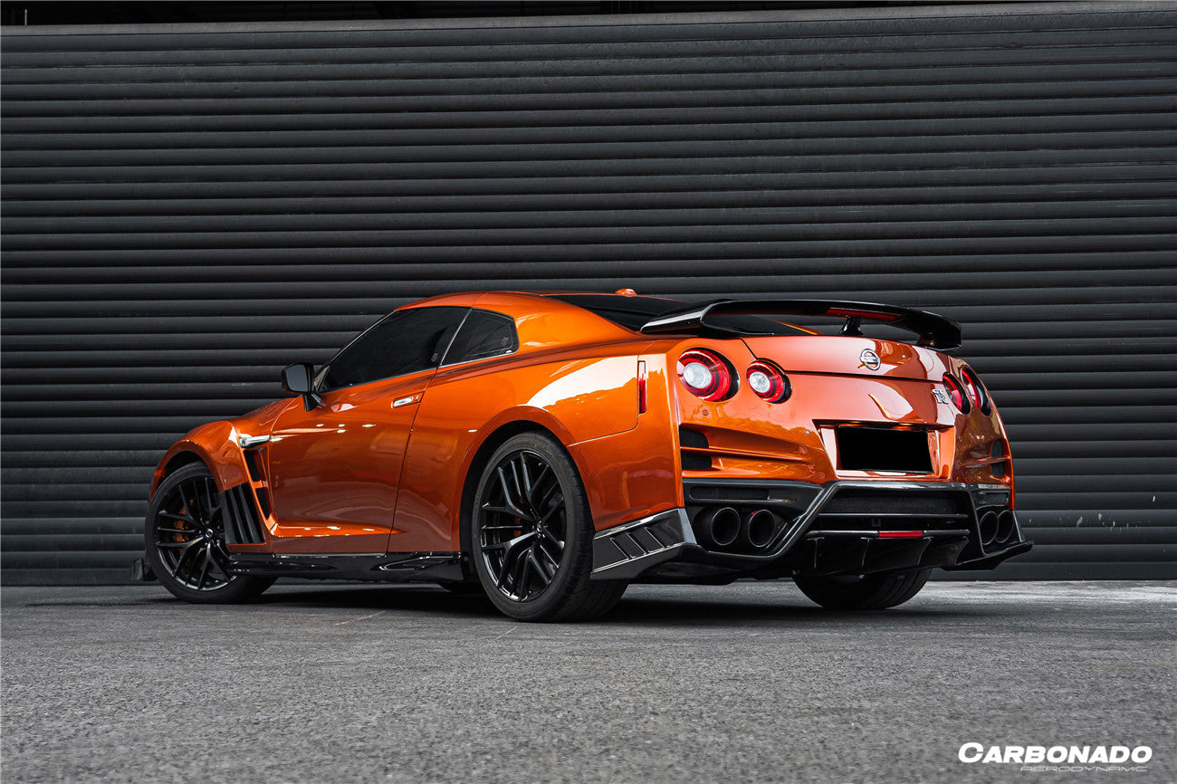 2008-2022 Nissan GTR R35 CBA & DBA & EBA TS Style Rear Bumper With Diffuser - Carbonado