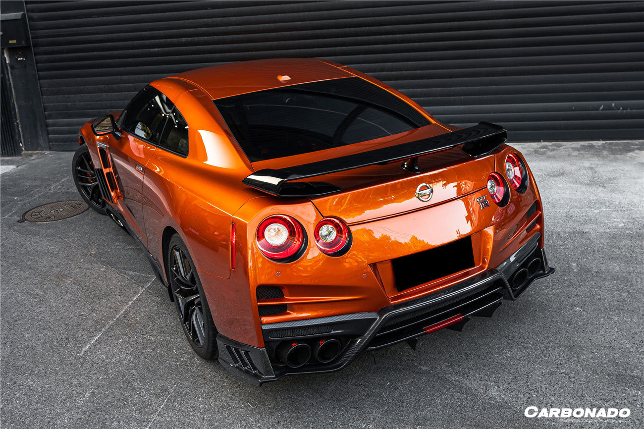 2008-2022 Nissan GTR R35 CBA & DBA & EBA TS Style Rear Bumper With Diffuser - Carbonado