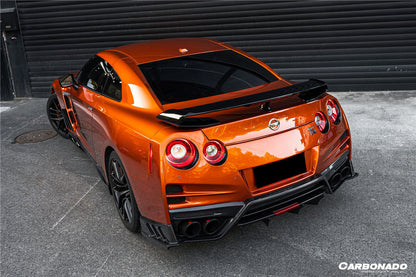 2008-2022 Nissan GTR R35 CBA & DBA & EBA TS Style Rear Bumper With Diffuser - Carbonado