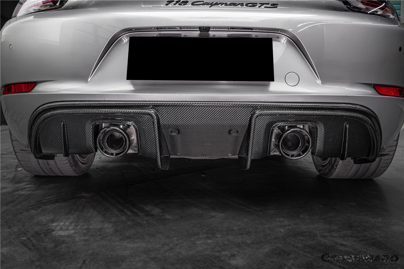 2017-2025 Porsche 718 Cayman Boxster GT4 And GT4RS Convert GT4RS Style Autoclave Carbon Fiber Rear Bumper Winglets