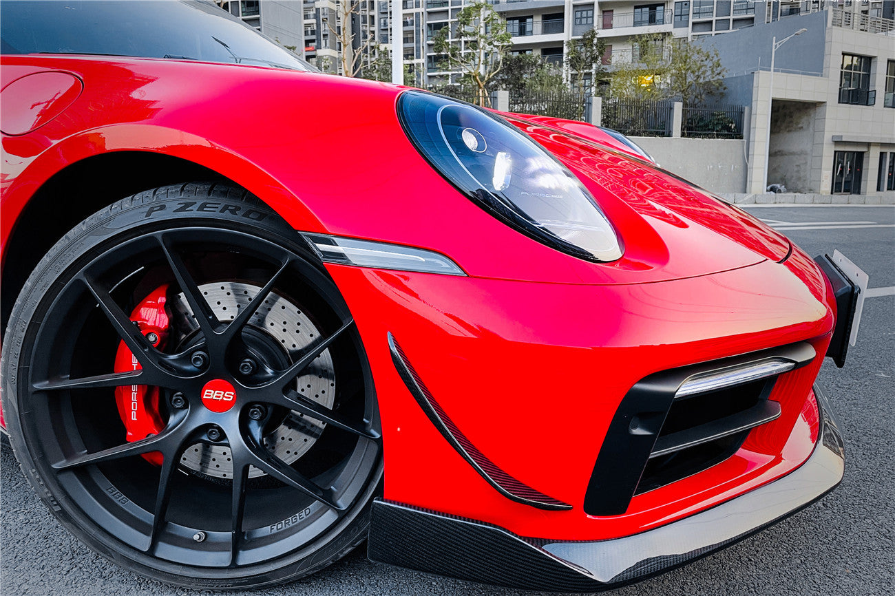 2019-2024 Porsche 911 992 Carrera Targa Sport Design WP Style Dry Carbon Fiber Bumper Canards