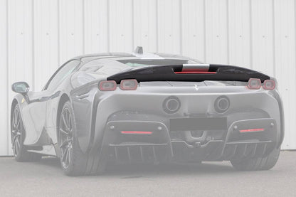 2020-UP Ferrari SF90 Stradale AV Style Carbon Fiber Trunk Spoiler - Carbonado