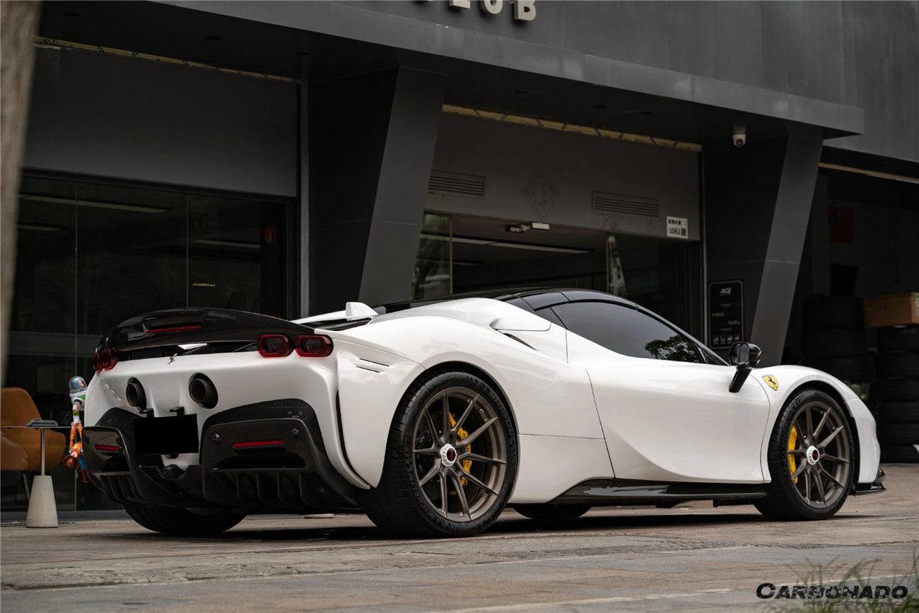 2020-UP Ferrari SF90 Stradale OE Style Autoclave DRY Carbon Fiber Rear Diffuser - Carbonado Aero