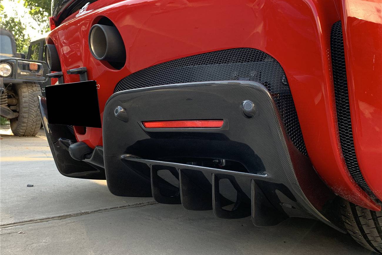 2020-UP Ferrari SF90 Stradale OE Style Autoclave Carbon Fiber Rear Diffuser - Carbonado