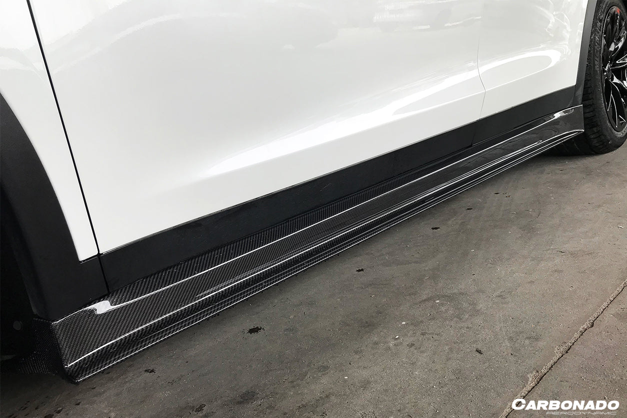 2016-2021 Tesla Model X SUV RZS Style Carbon Fiber Side Skirts
