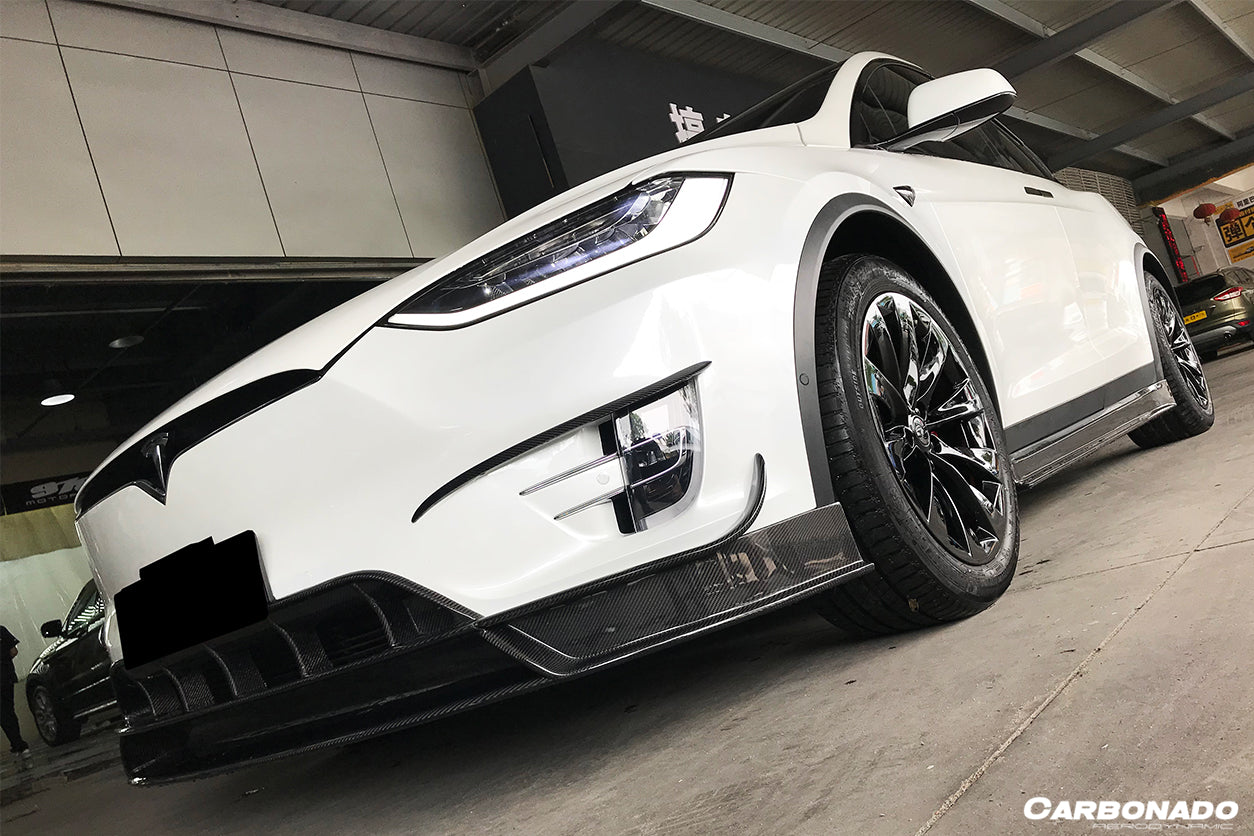 2016-2021 Tesla Model X SUV RZS Style Carbon Fiber Side Skirts